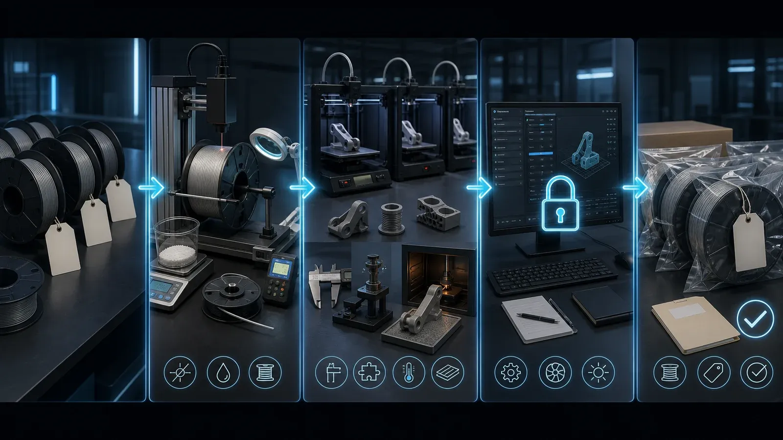 Процес кваліфікації PETG від тестової партії та контролю філаменту до фіксації профілю й приймання серійних партій
