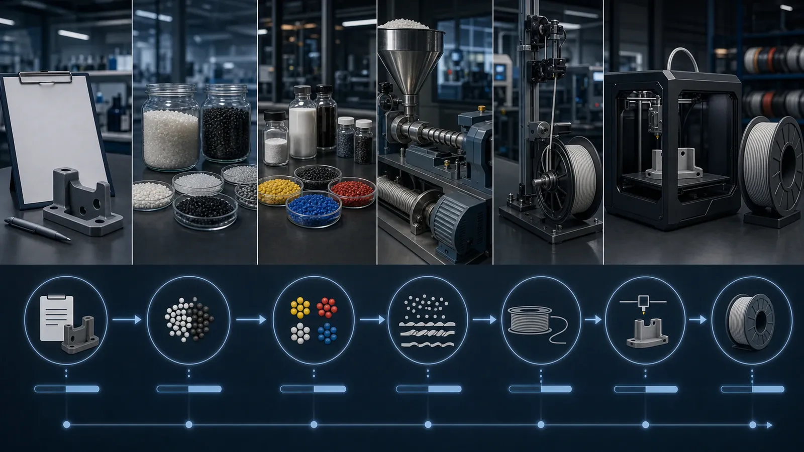 Sequence for developing a custom filament formulation